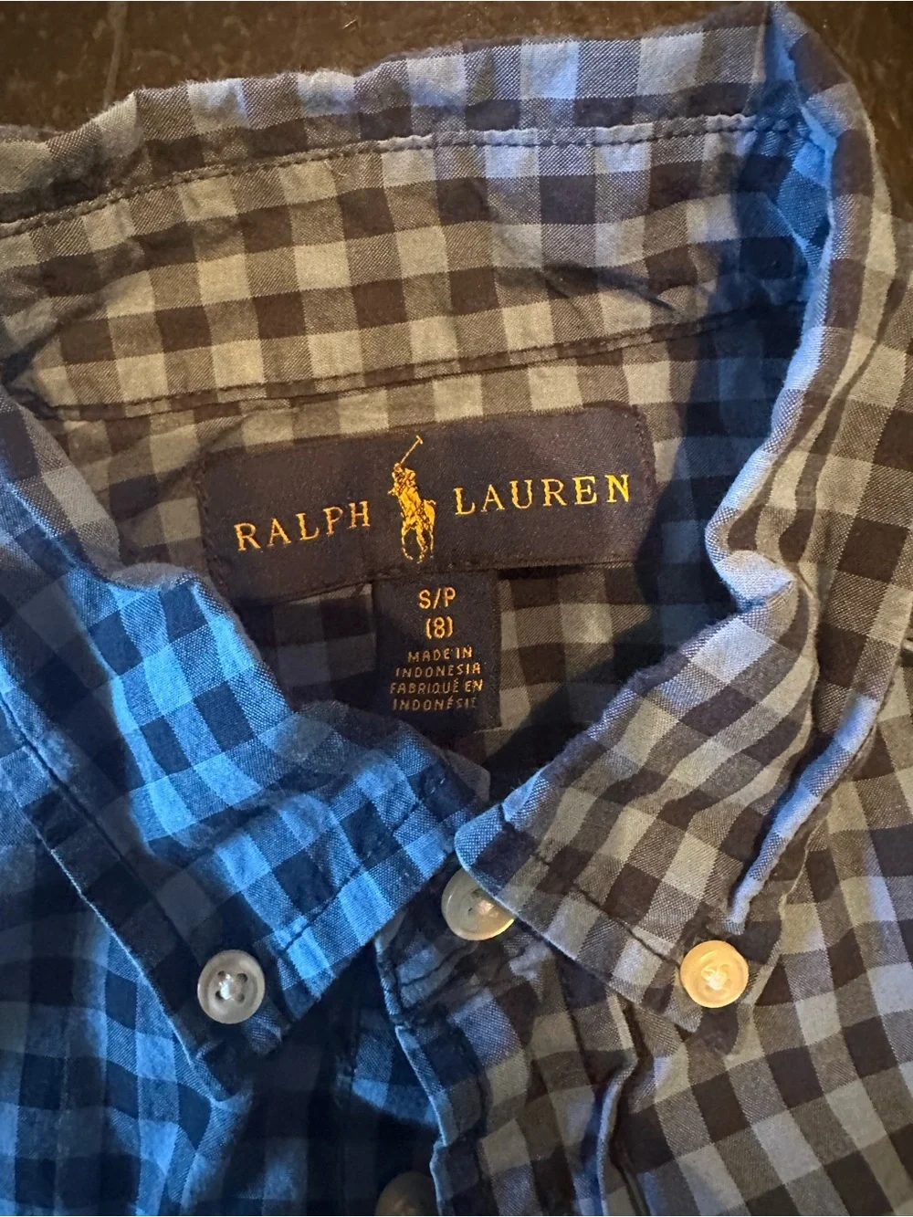 Ralph Lauren Blue and Black Plaid Button-Down Shirt